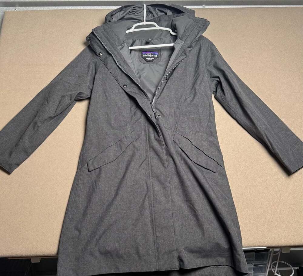 Patagonia Women's Arborist H2No Waterproof Trench Coat Parka Gray Size S